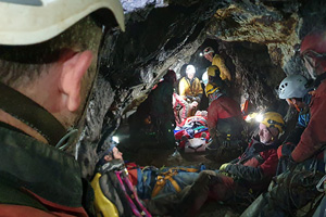 Underground rescue practice